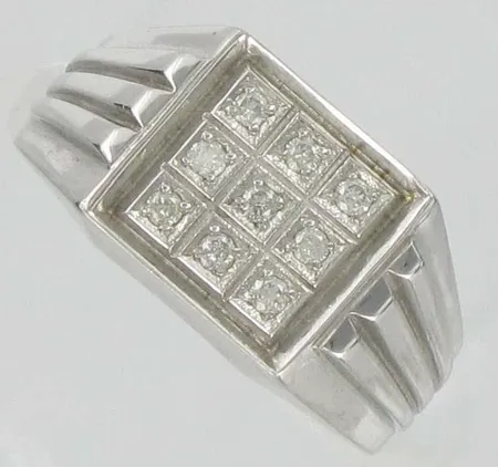 Timanttisormus 9xn.0.02ct, kaivertamaton, koko 20½, 585vk, paino 8,0g Vikt: 8   g