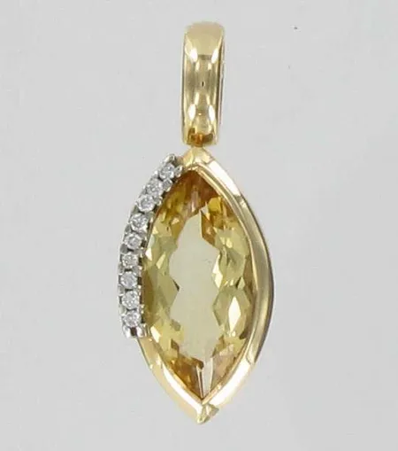 Sitriiniriipus timanteilla 9xn.0.005ct, 585br, paino 3,4g Vikt: 3,4 g