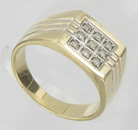 Timanttisormus 9xn.0,02ct, kaivertamaton, koko 20½, 585 paino 11,0g Vikt: 11   g