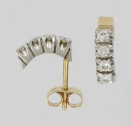 Timanttikorvakorut 8xn.0,03ct, 585, paino 2,2g Vikt: 2,2 g